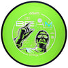 MVP Beam Prototype Gyro-X disc, bright green with a black rim and a holographic Beam stamp, top view